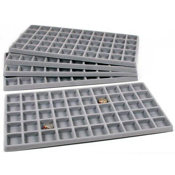 2 Black Insert Tray Liners W/ 36 Compartments Drawer Organizer Jewelry Displays